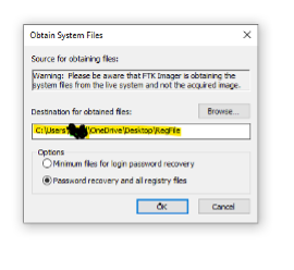 FTK Imager - Save Registry Hive